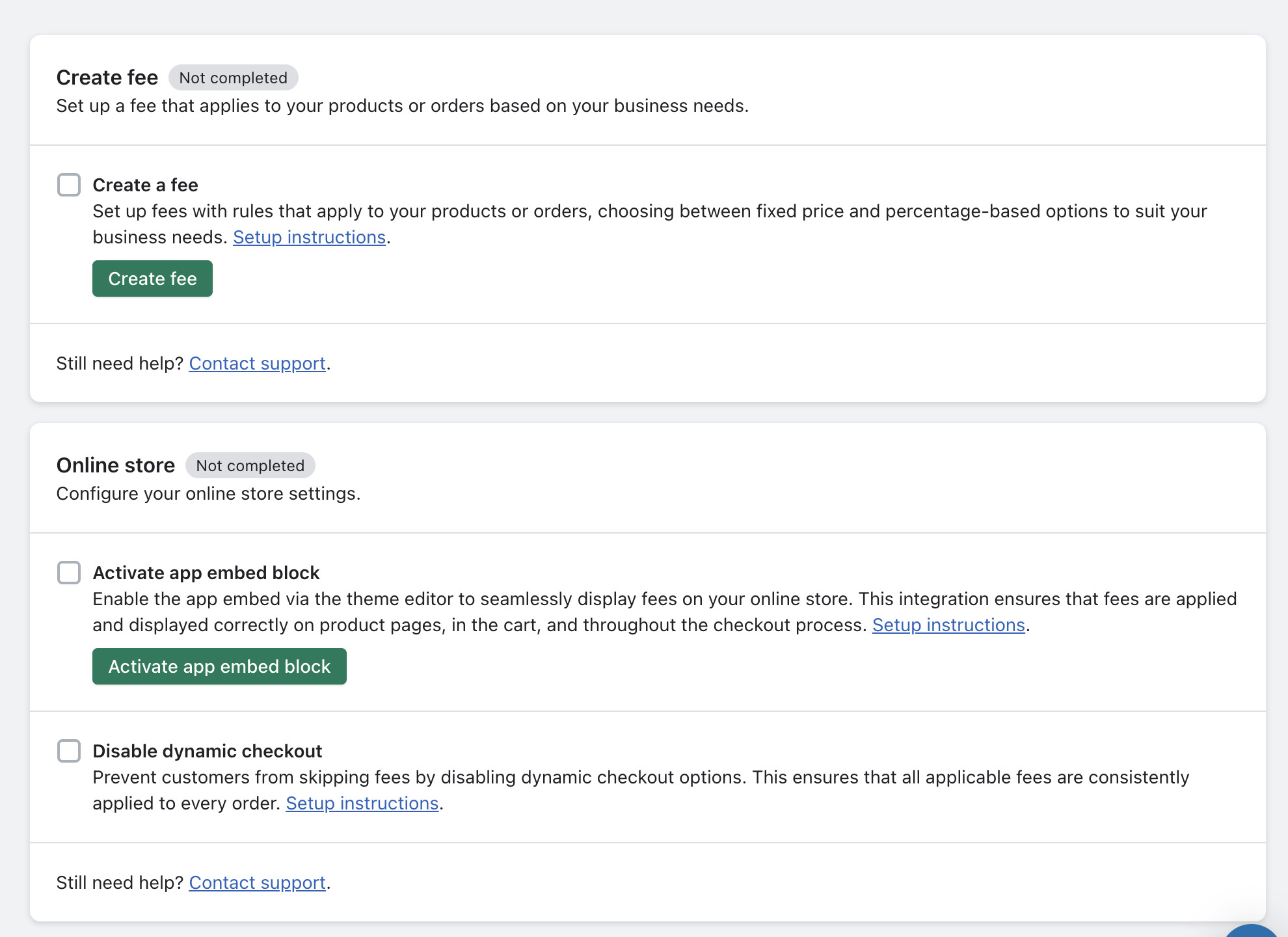 Magical Fees App Admin Setup Screen