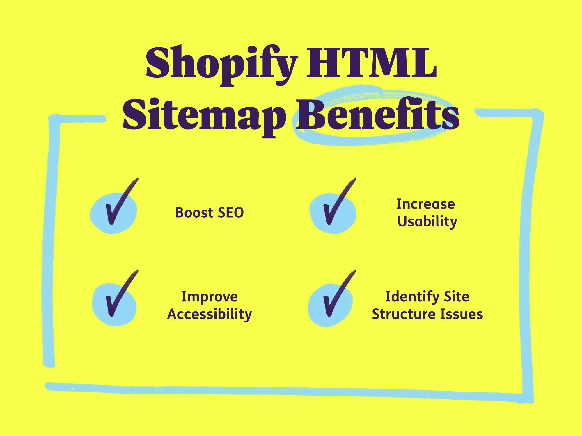 Shopify HTML Sitemap Benefits: Boost SEO, increase usability, improve accessibility, and identify site structure issues.