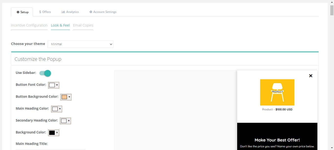 price negotiation shopify app style customization interface
