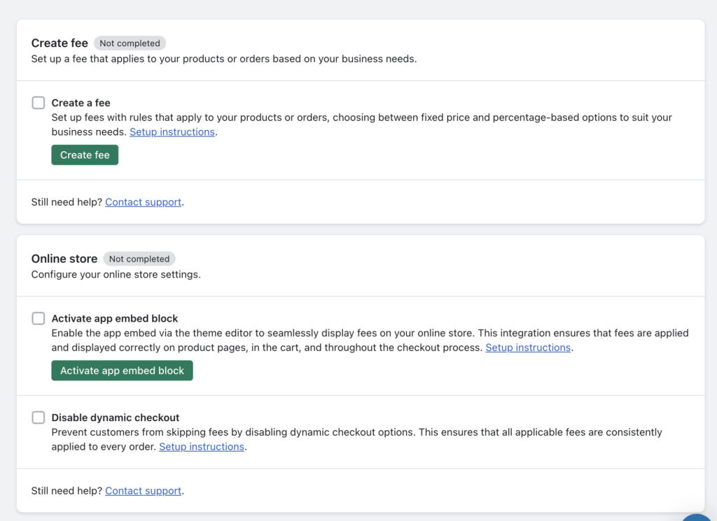 Magical Fees App Admin Setup Screen